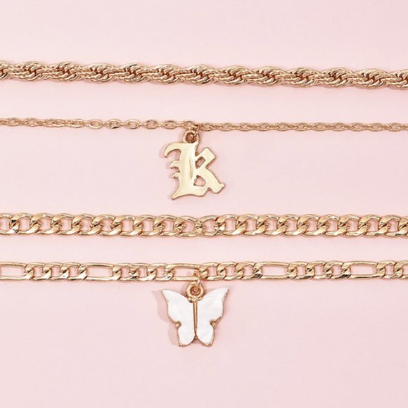 Sexy 4 Piece Mixed Chains Charms‎ Gold Ankle Bracelet Anklet Beach Summer Boho - Picture 3 of 4